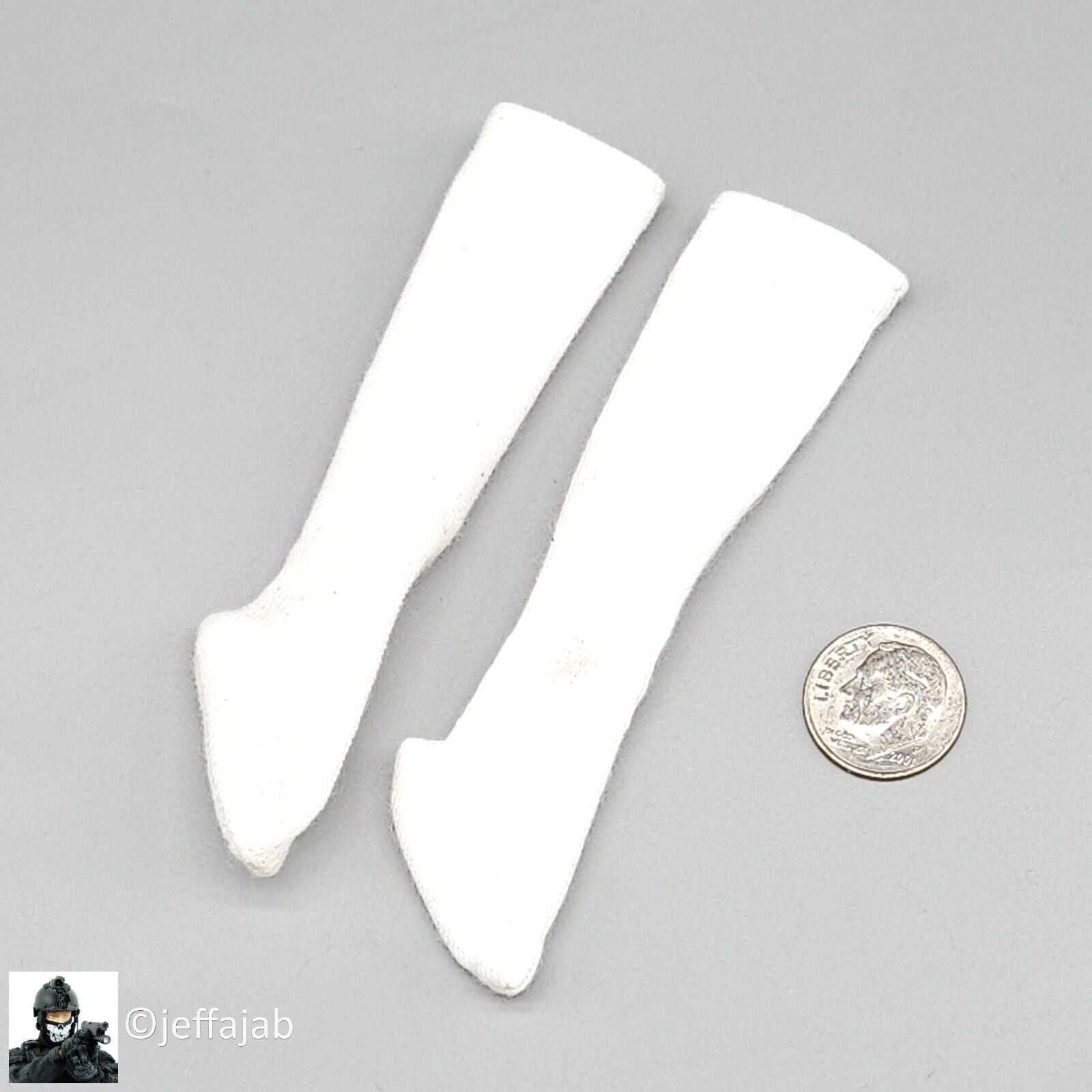 1:6 scale Long White Socks for 12" Figures Civil War Male Female