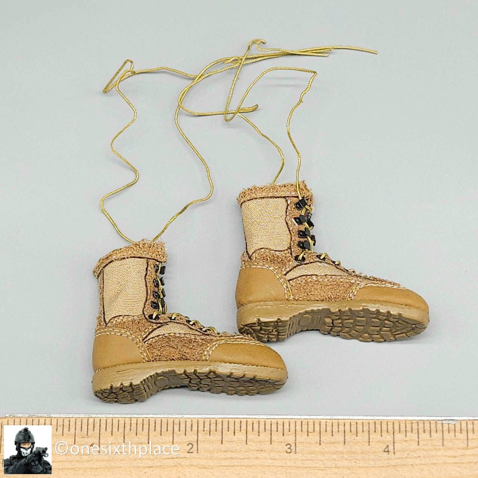1:6 scale Soldier Story USMC Desert Boots (Foot Type) for 12" Figures