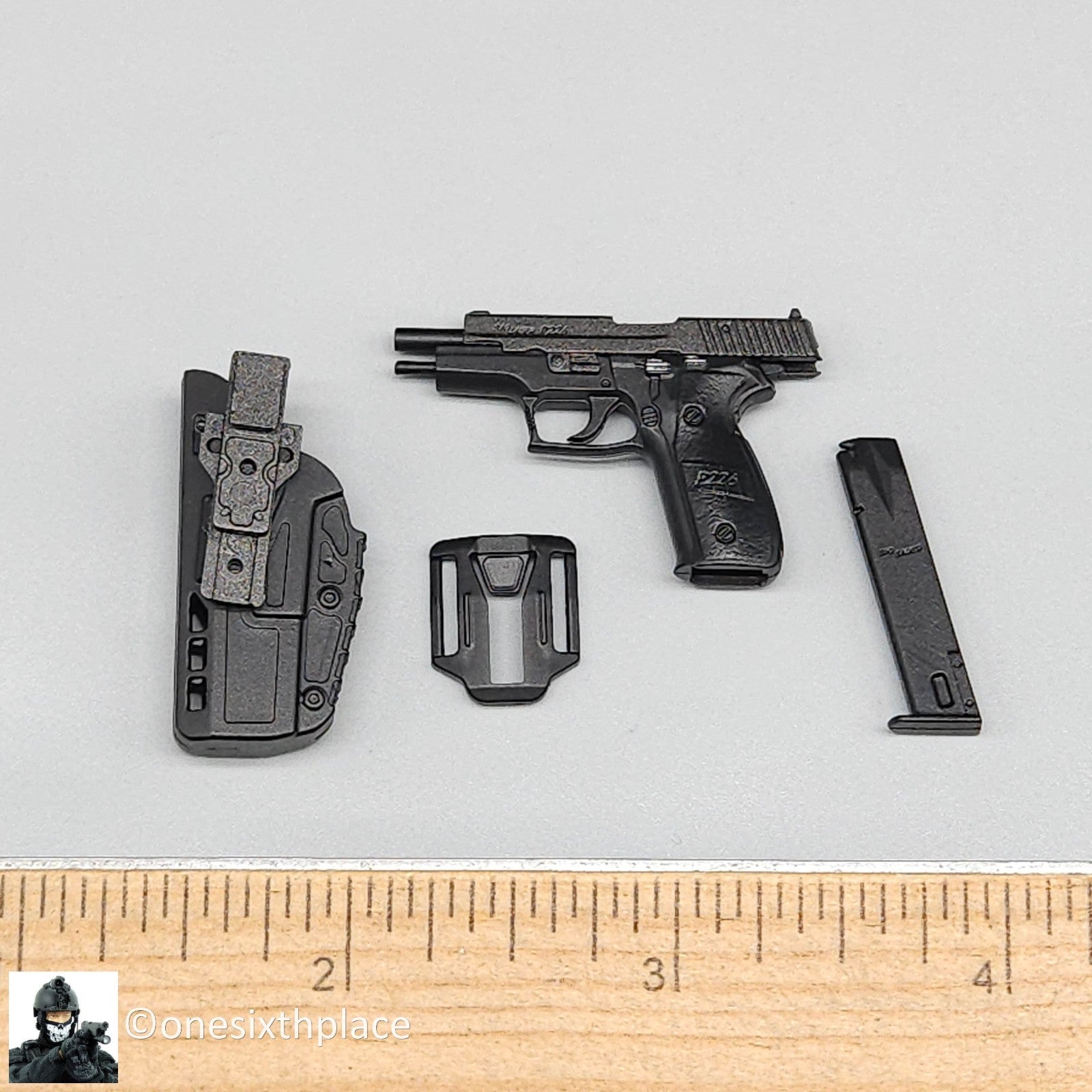 1:6 Easy & Simple PMC Sig Pistol w/ Belt Holster for 12" Figures 06042D