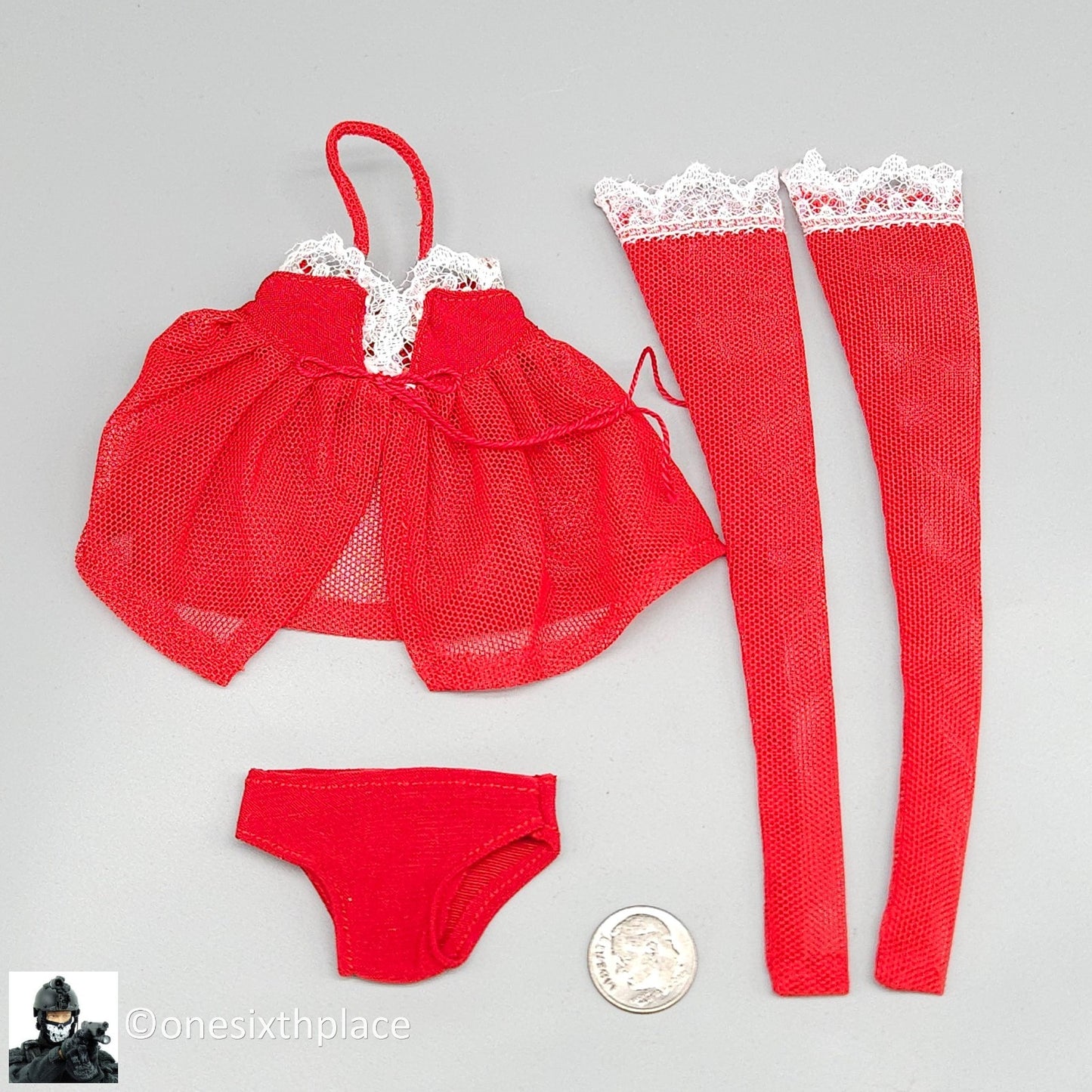 1:6 Triad Toys Female Lacie Babydoll Lingerie Set Red for 12" Figures