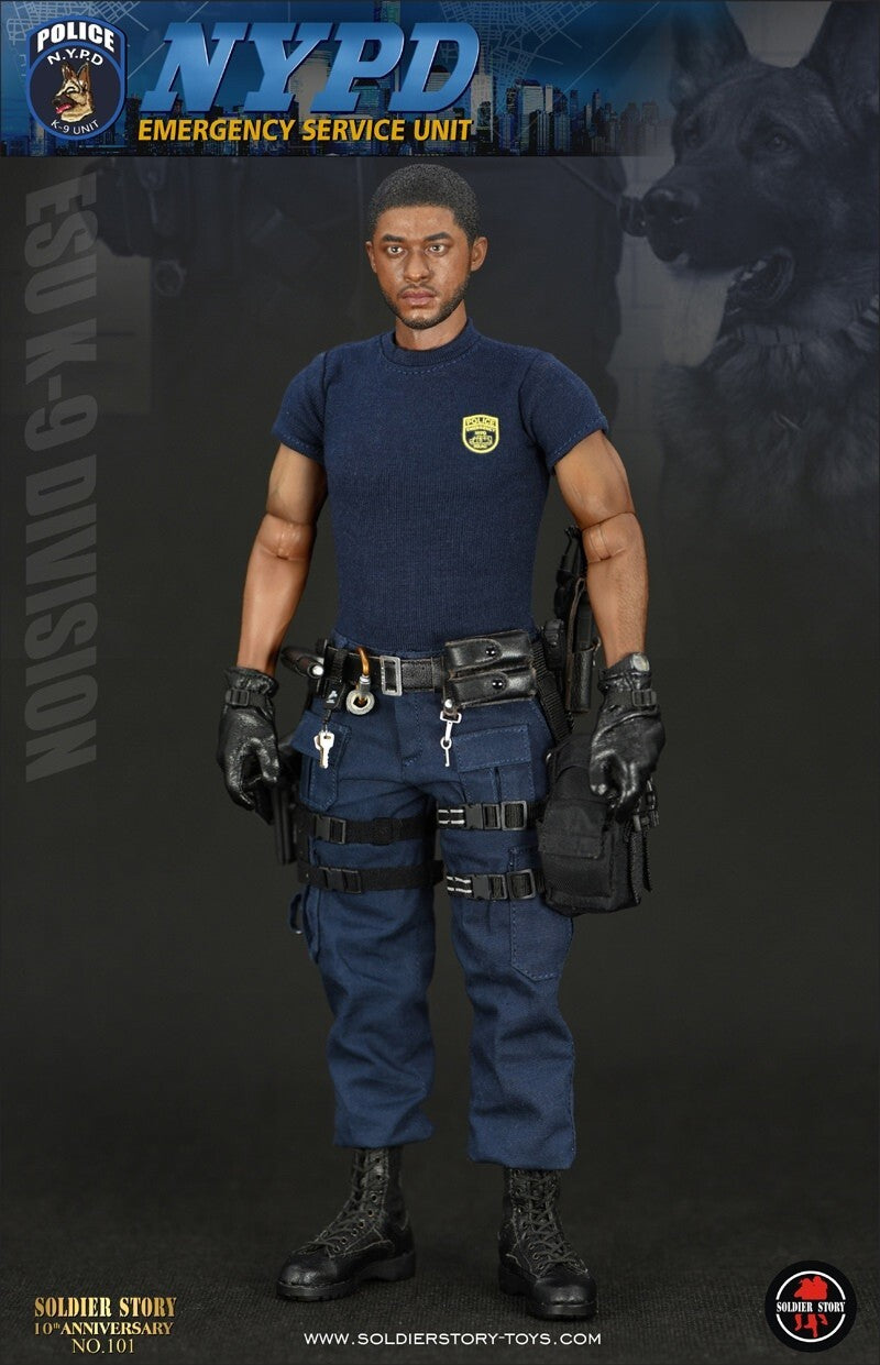 1:6 Soldier Story NYPD ESU K-9 Div S2.5 Black Male Body w/ Feet for 12" Figures