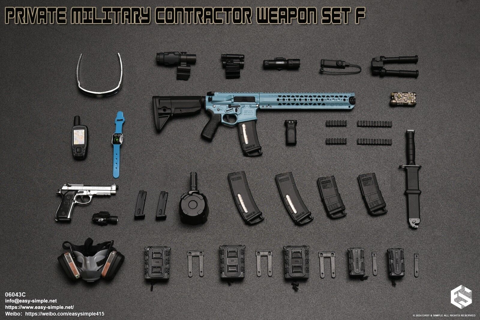 1:6 Easy & Simple Private Military Contractor Weapon Set F Ver. C for 12" Figure