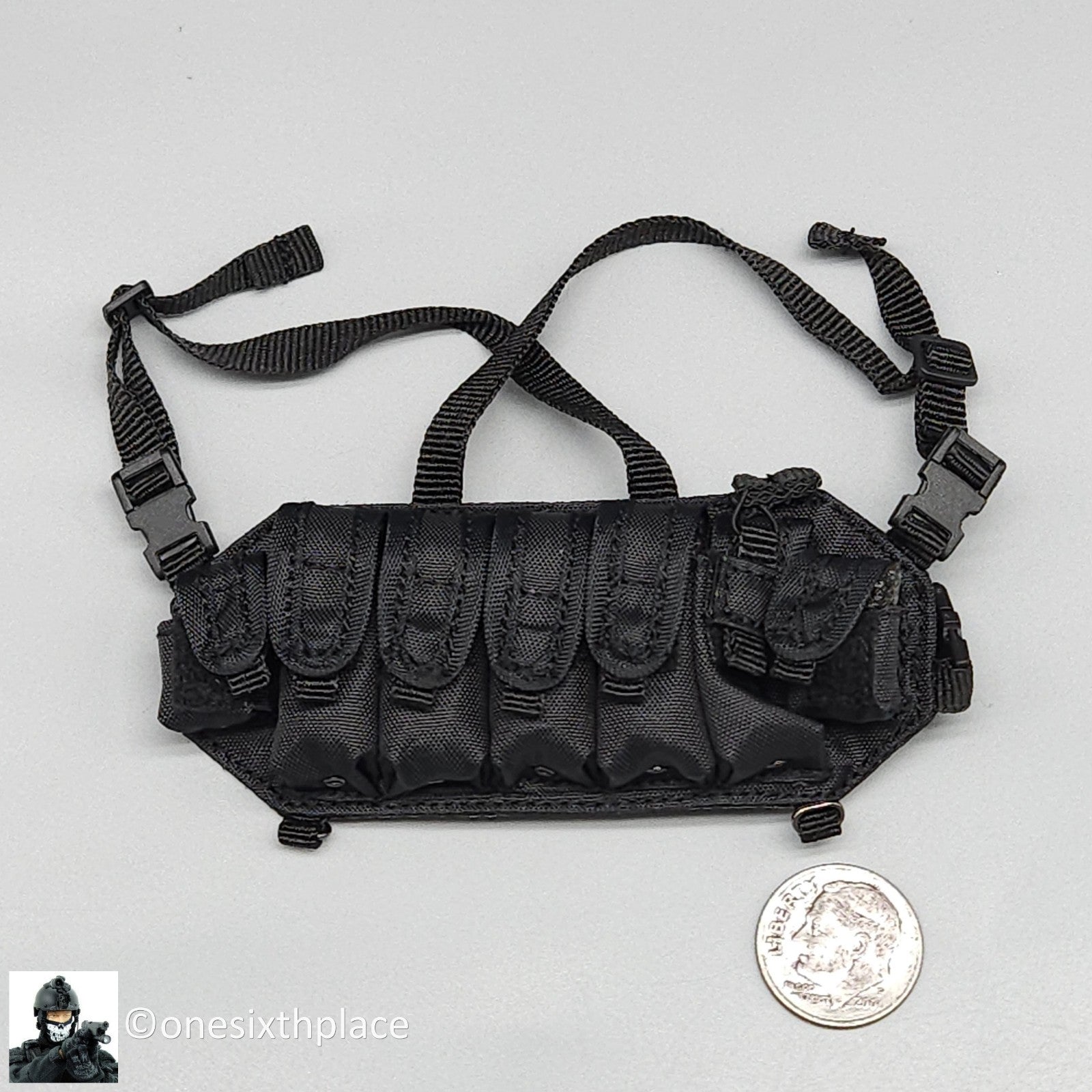 1:6 scale Easy & Simple Coalition Forces Black AK Chest Rig 12" Figures 26065RA