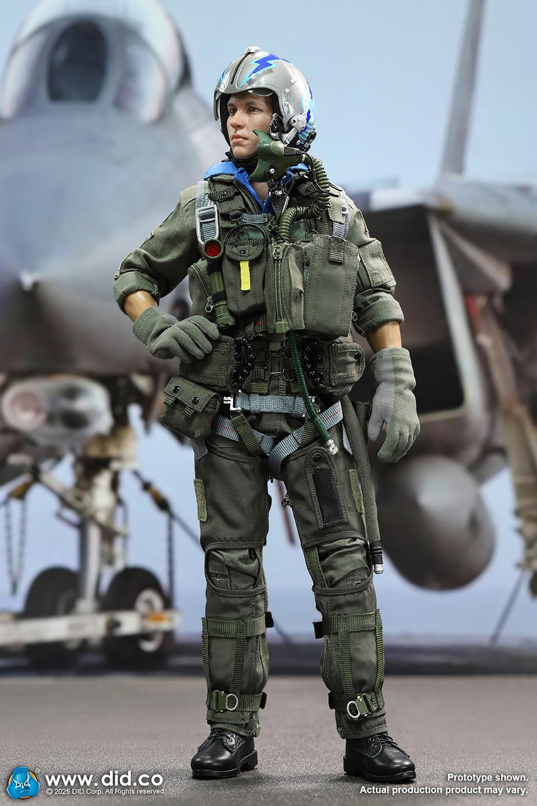 1:6 DID US Navy F-14 Pilot Tom & Nick "Iceman" Flight Helmet for 12" Figures