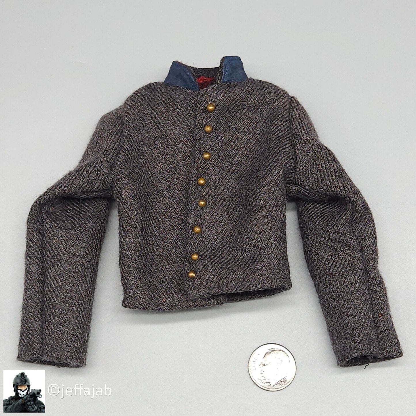 1:6 Sideshow Civil War Confederate Shell Jacket w/ Blue Collar for 12" Figures