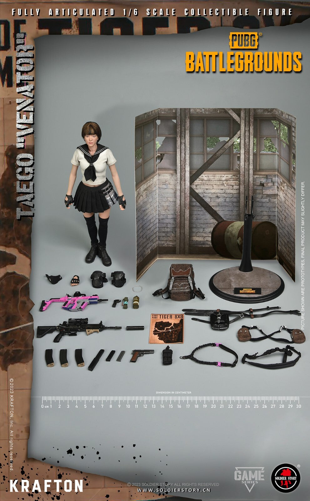 1:6 Soldier Story PUBG Battlegrounds Female Taego Black Belt w/ Utility Pouch