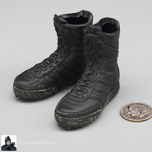 1:6 scale BBI Black Adidas Tactical Boots for 12" Figures SWAT Delta Force BHD