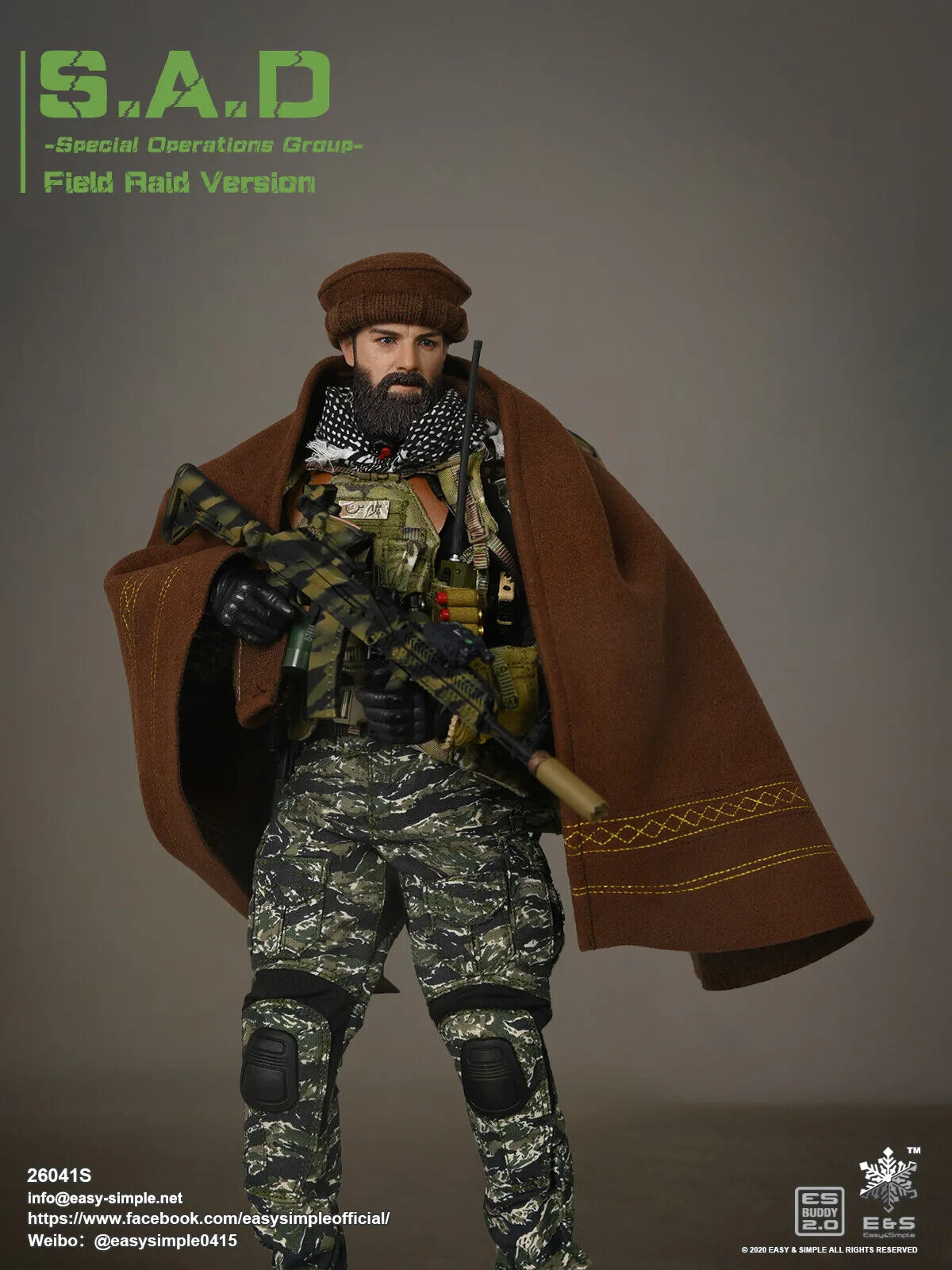 1:6 scale Easy & Simple SAD Field Raid Afghanistan Pakol Hat for 12" Figures