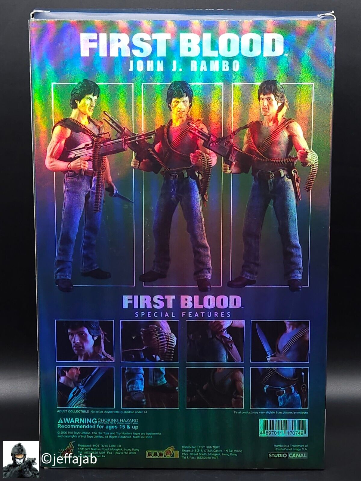 1:6 scale Hot Toys First Blood John J. Rambo Boxed 12" Action Figure MMS21