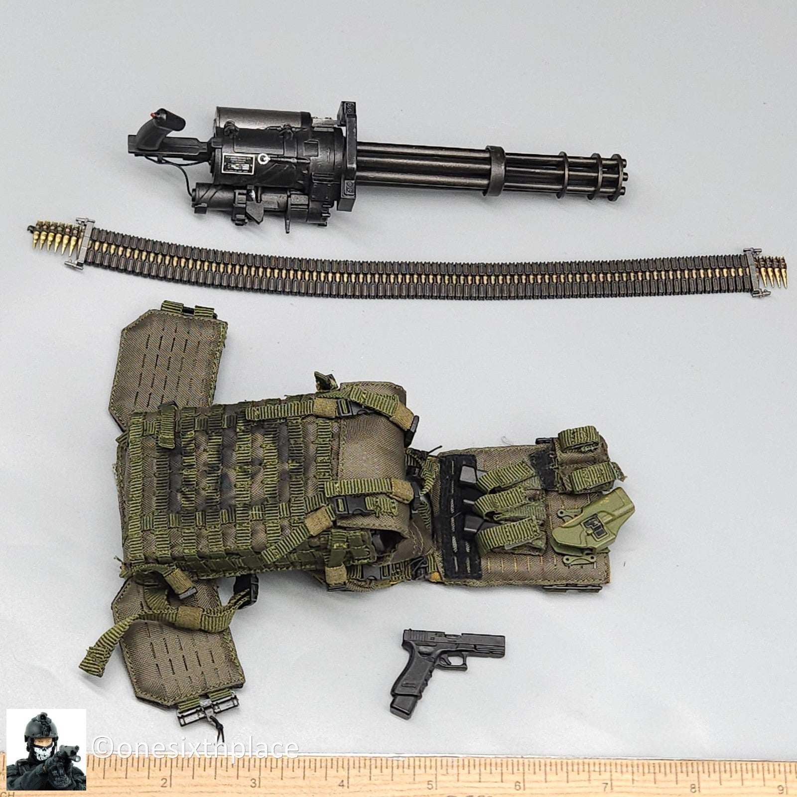 1:6 Easy & Simple CBI Enforcer Yuri M134 Minigun w/ Plate Carrier Set 12" Figure