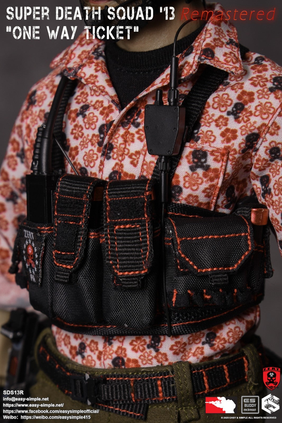 1:6 Easy & Simple ZERT Super Death Squad One Way Ticket Black Chest Rig