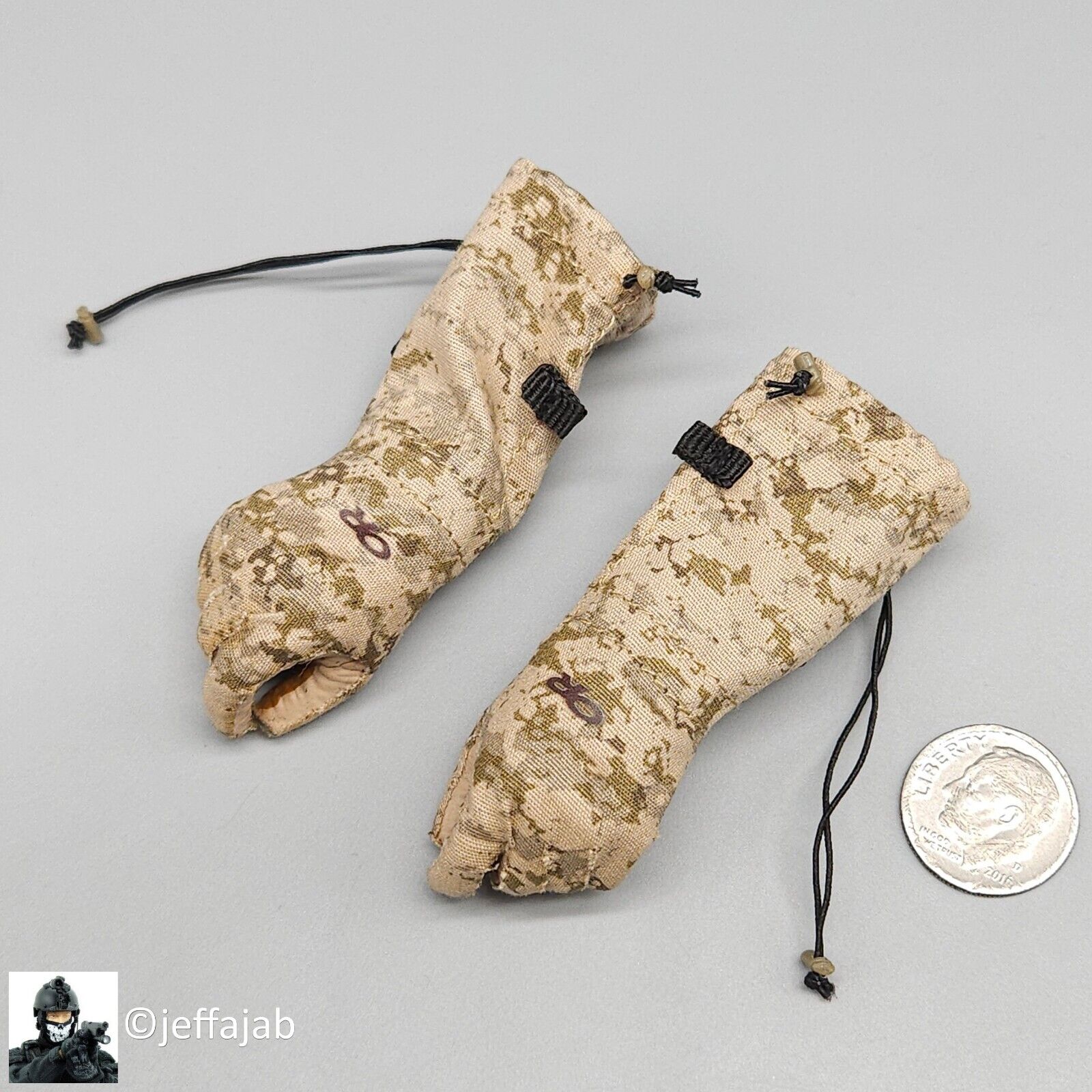 1:6 Easy & Simple Recce Element AOR1 Camo Winter Gloved Hands for 12" Figures