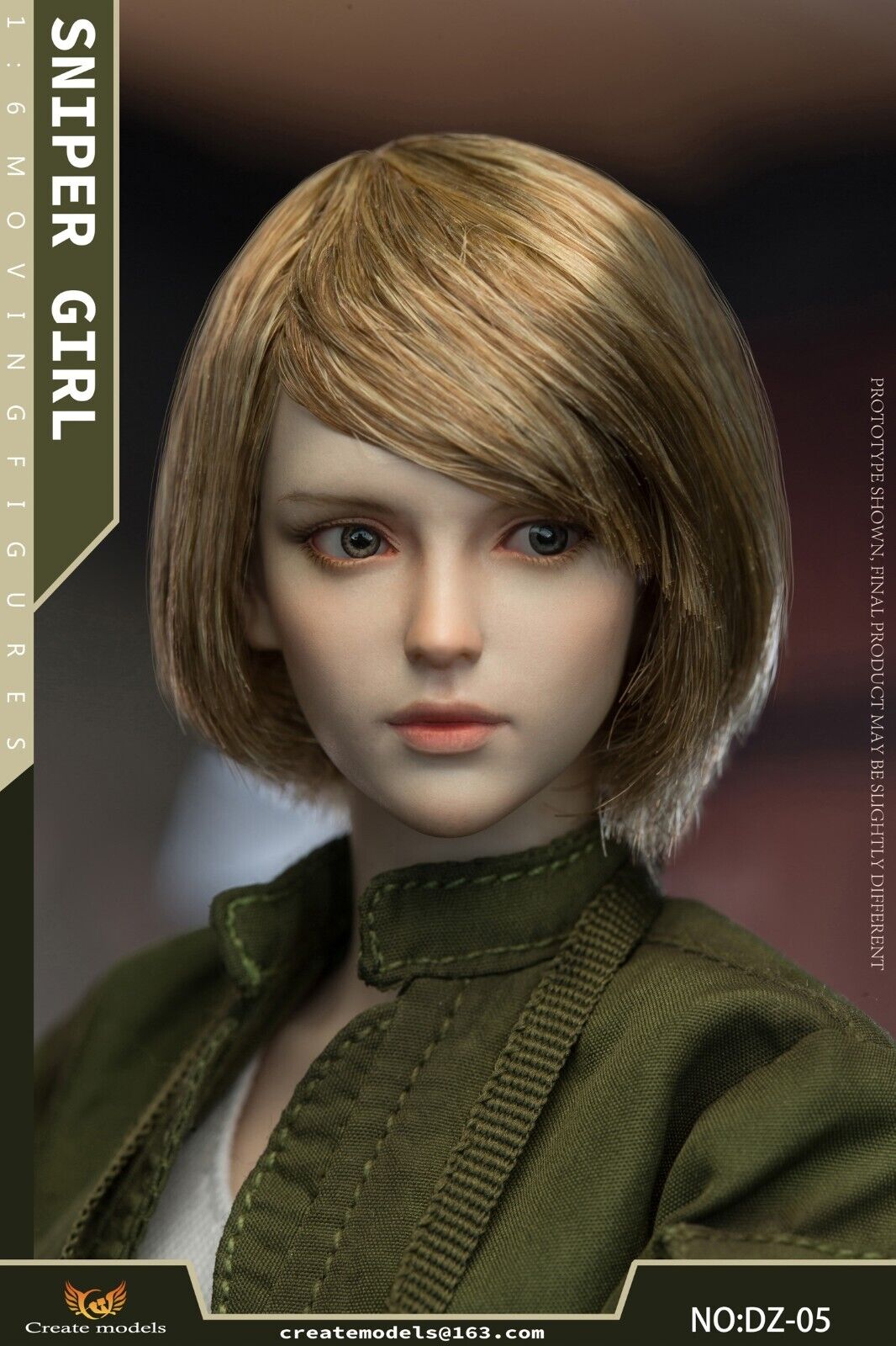1:6 scale Create Models Sniper Girl Songbird Female Green Gloved Hands
