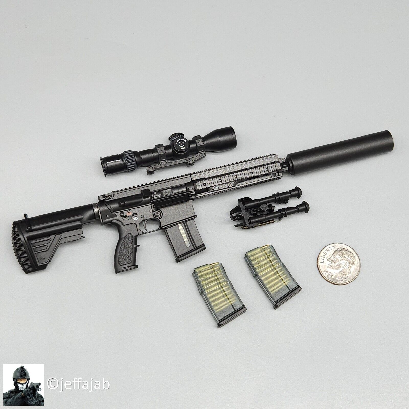 1:6 Easy & Simple Russian FSB Spetsnaz ALPHA MR308 7.62 Assault Rifle 12" Figure