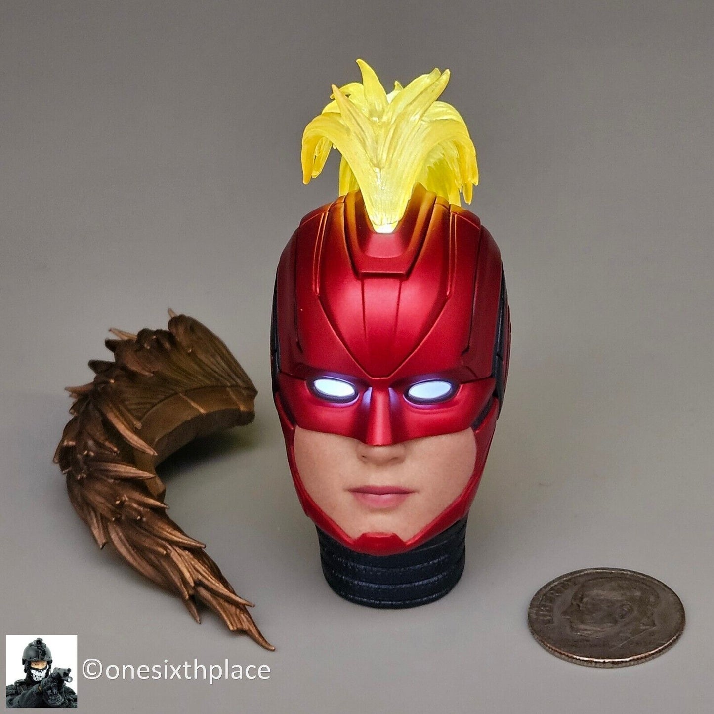 1:6 scale Hot Toys Captain Marvel Female LED Light Masked Head for 12" Figures