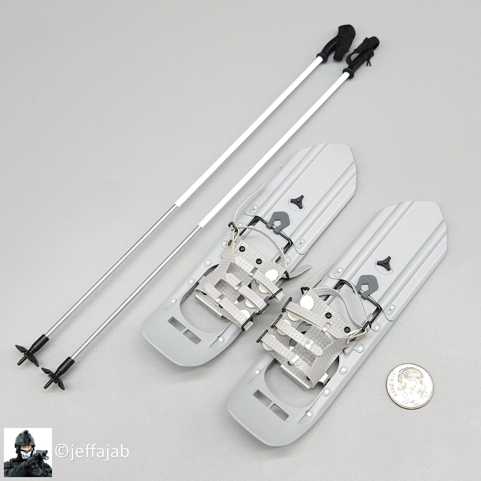 1:6 Easy & Simple Recce Element Winter Hiking Poles & Snowshoes for 12" Figures