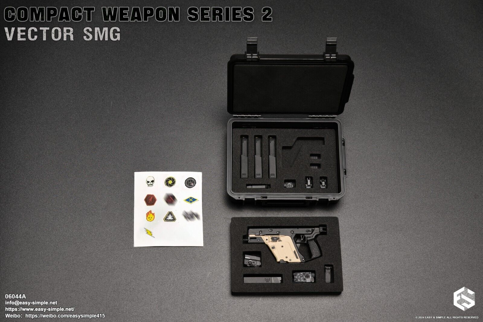 1:6 scale Easy & Simple Compact Weapons Series 2 Vector SMG Set A 12" Figures