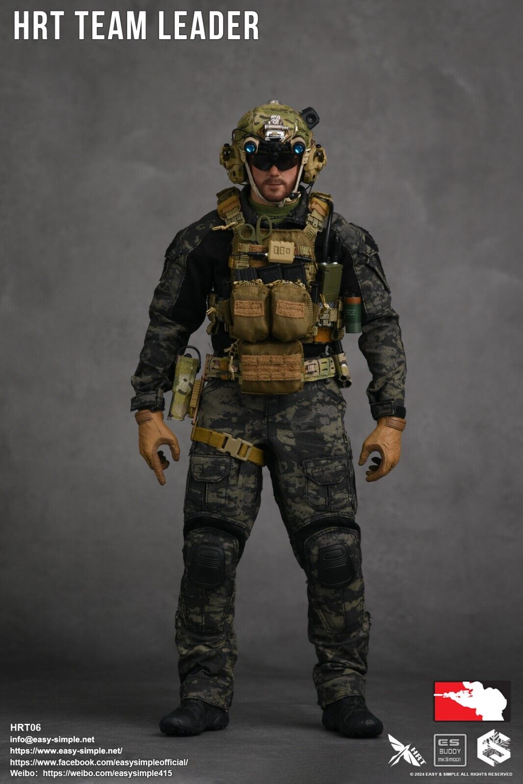 1:6 scale Easy & Simple HRT Team Leader Patches Set for 12" Figures