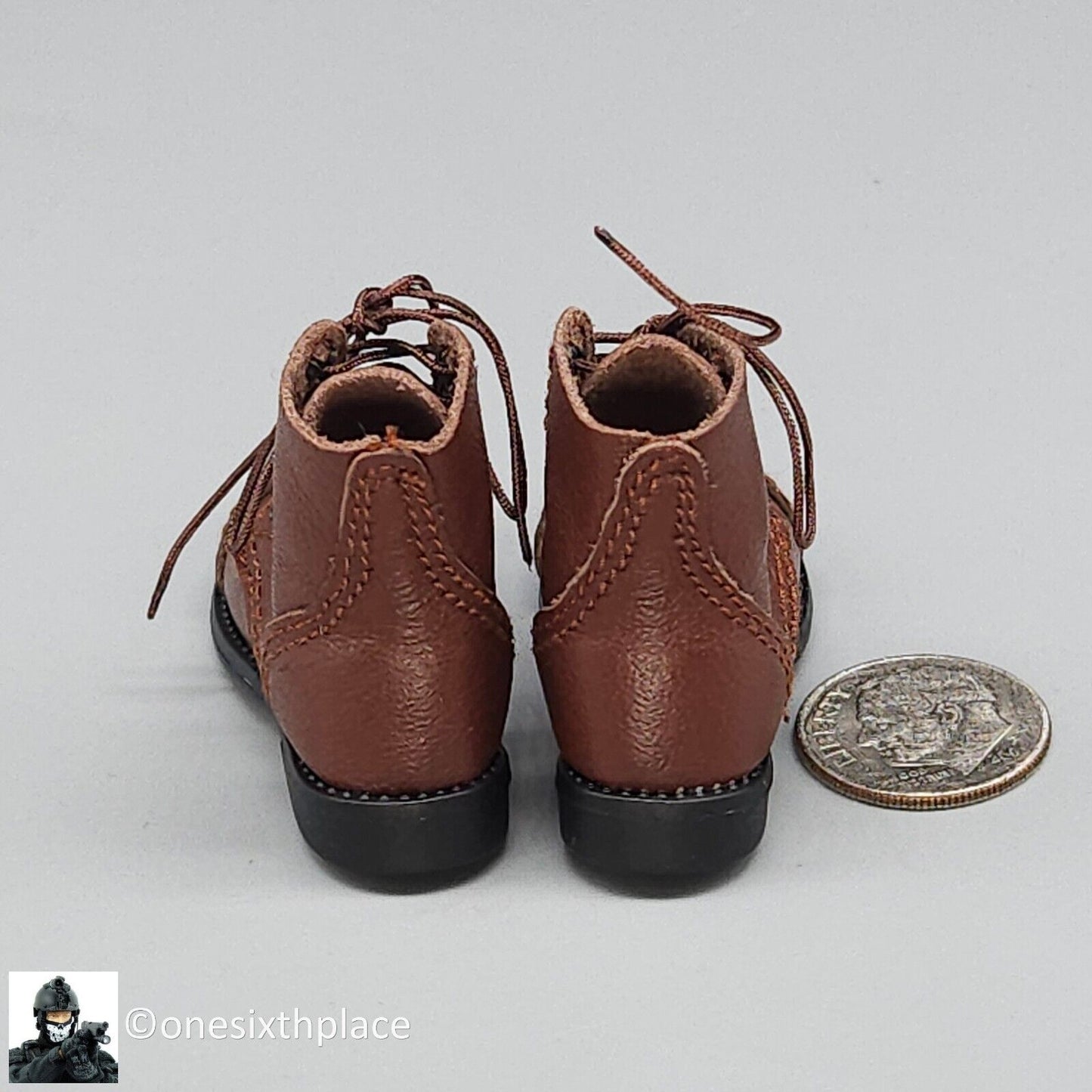 1:6 scale Ujindou WWII US Armored Infantryman Brown Service Shoes Boots