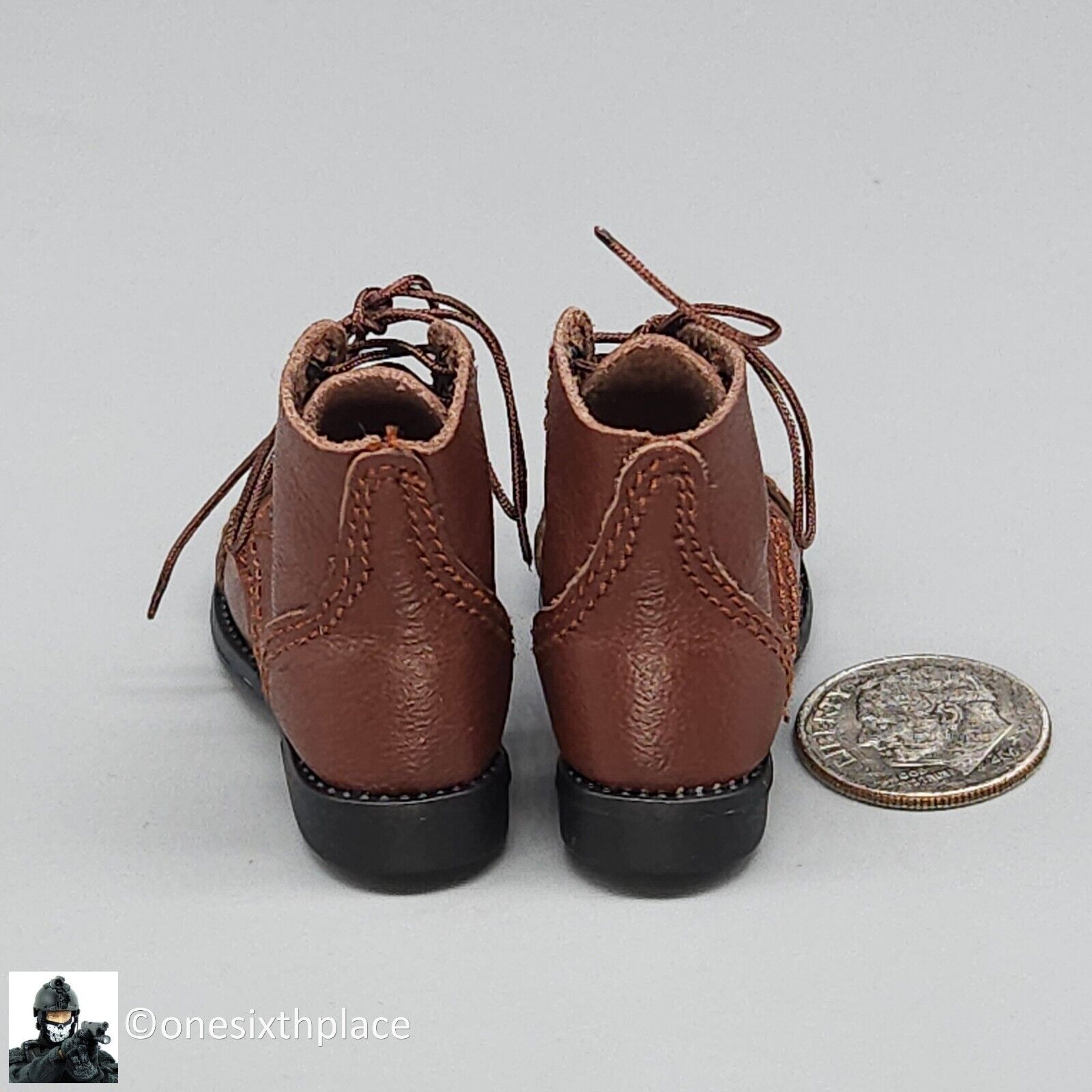 1:6 scale Ujindou WWII US Armored Infantryman Brown Service Shoes Boots