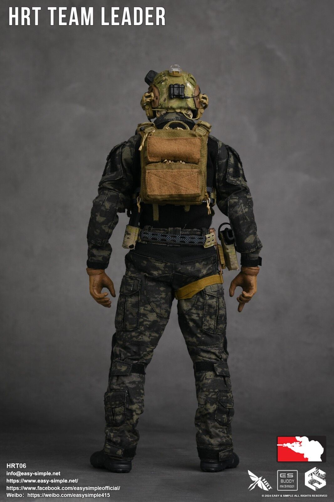 1:6 scale Easy & Simple HRT Team Leader Multicam ARC Belt for 12" Figures