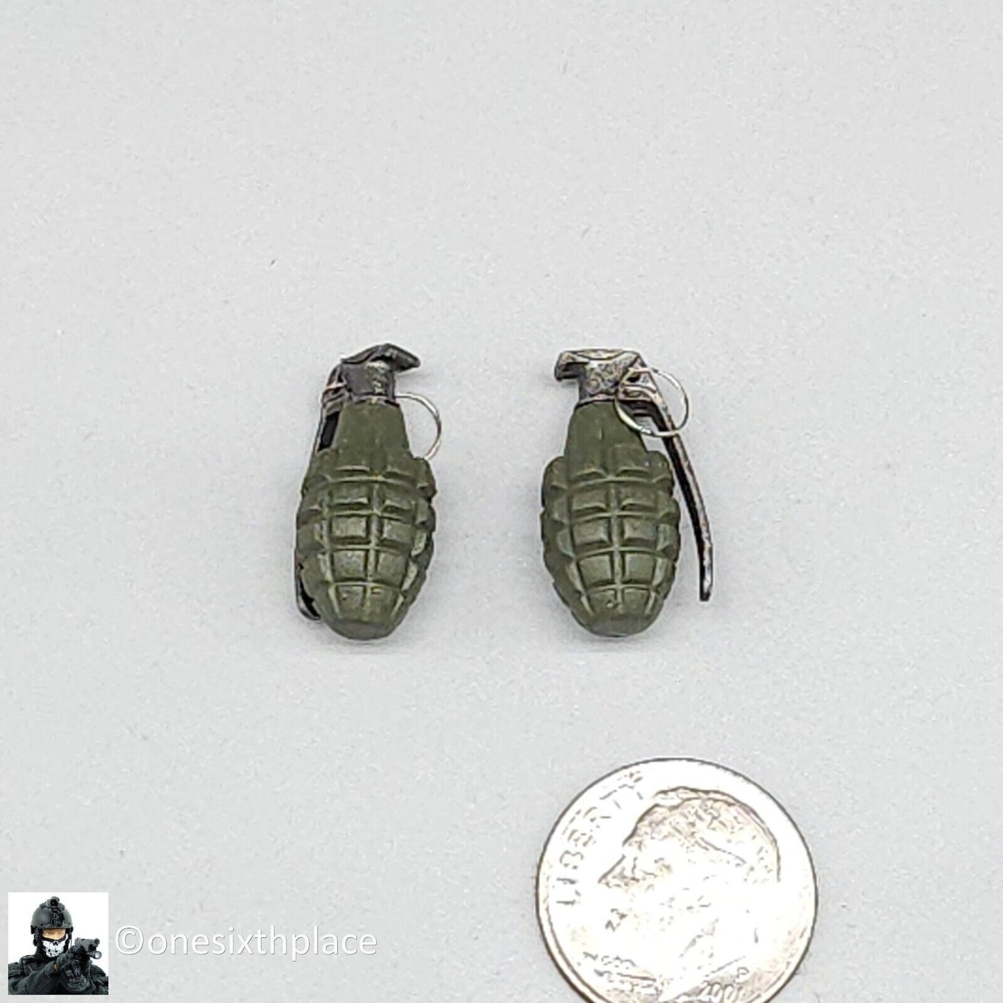 1:6 scale Ujindou WWII US Armored Infantryman Metal MK2 Grenades (x2) 12" Figure