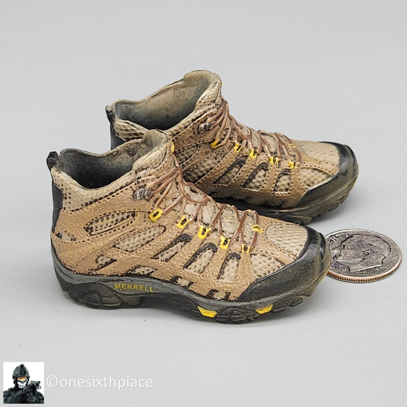 1:6 scale Easy & Simple Merrell Moab Hiking Boots (Peg Type) for 12" Figures