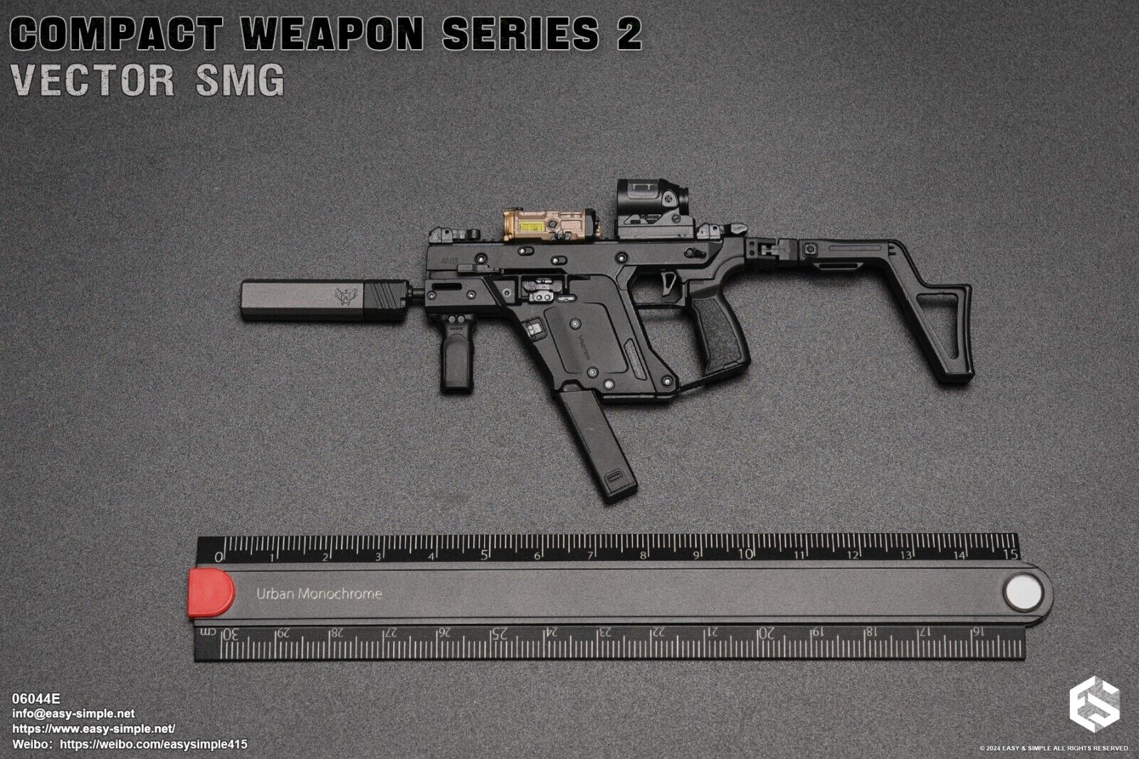 1:6 scale Easy & Simple Compact Weapons Series 2 Vector SMG Set E for 12" Figure