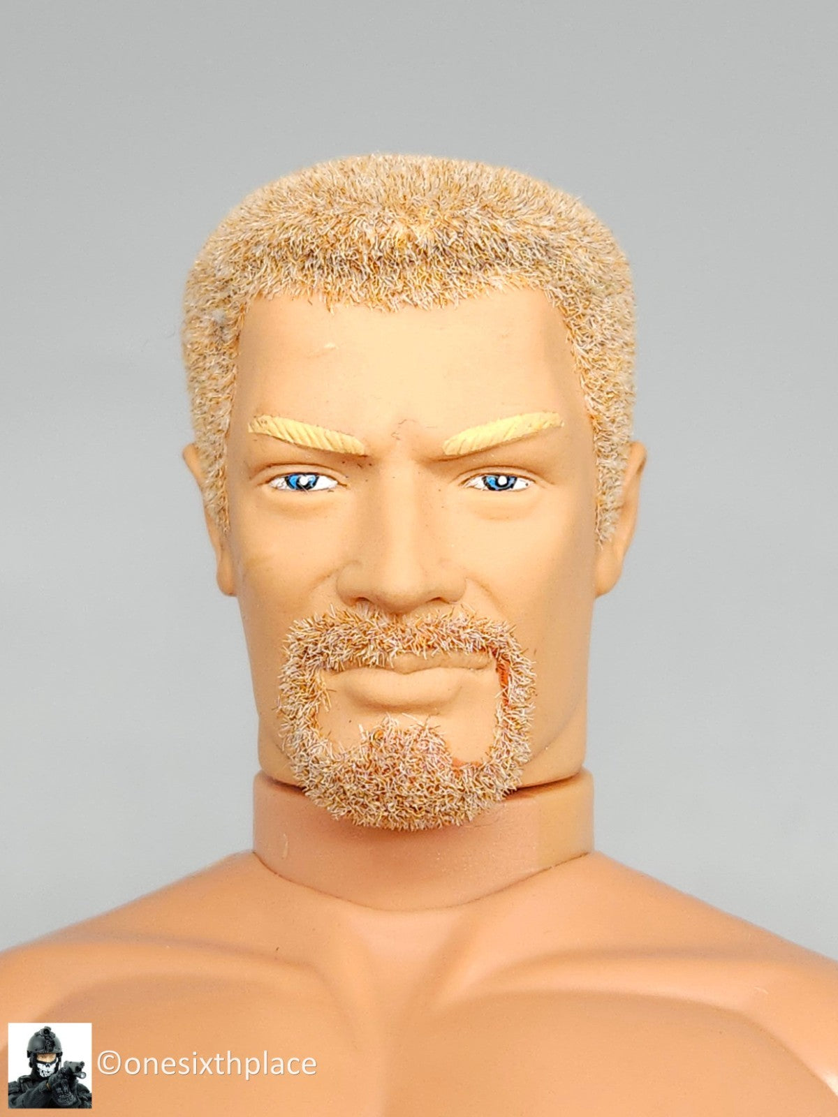 1:6 scale Hasbro GI Joe 1996 Male Body w/ Blond Flocked Hair Beard 12" Figure