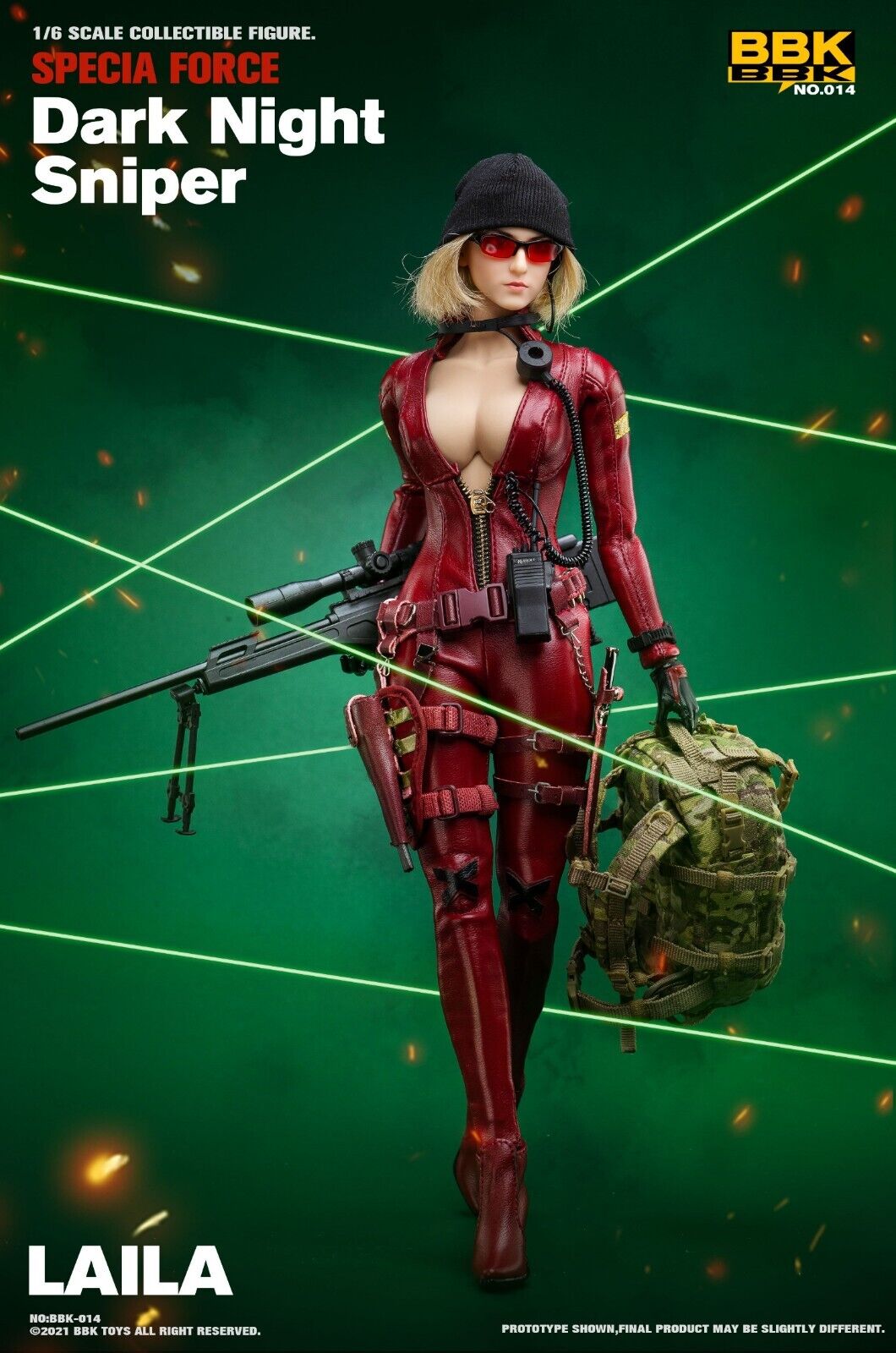 1:6 scale BBK Female Dark Night Sniper Laila Leg Panel for 12" Figures