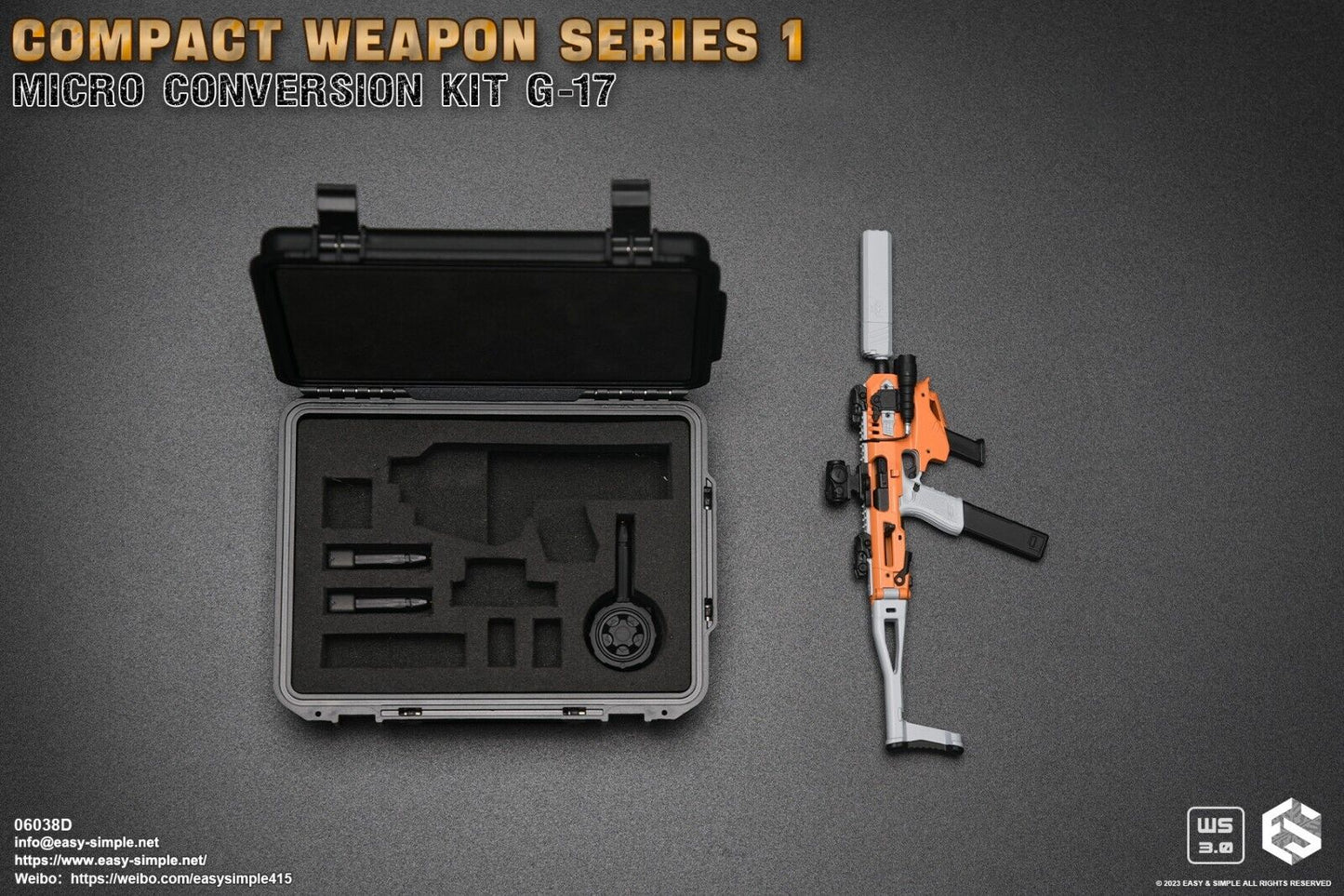 1:6 scale Easy & Simple Compact Weapons #1 - Micro Conversion Set D Orange PDW
