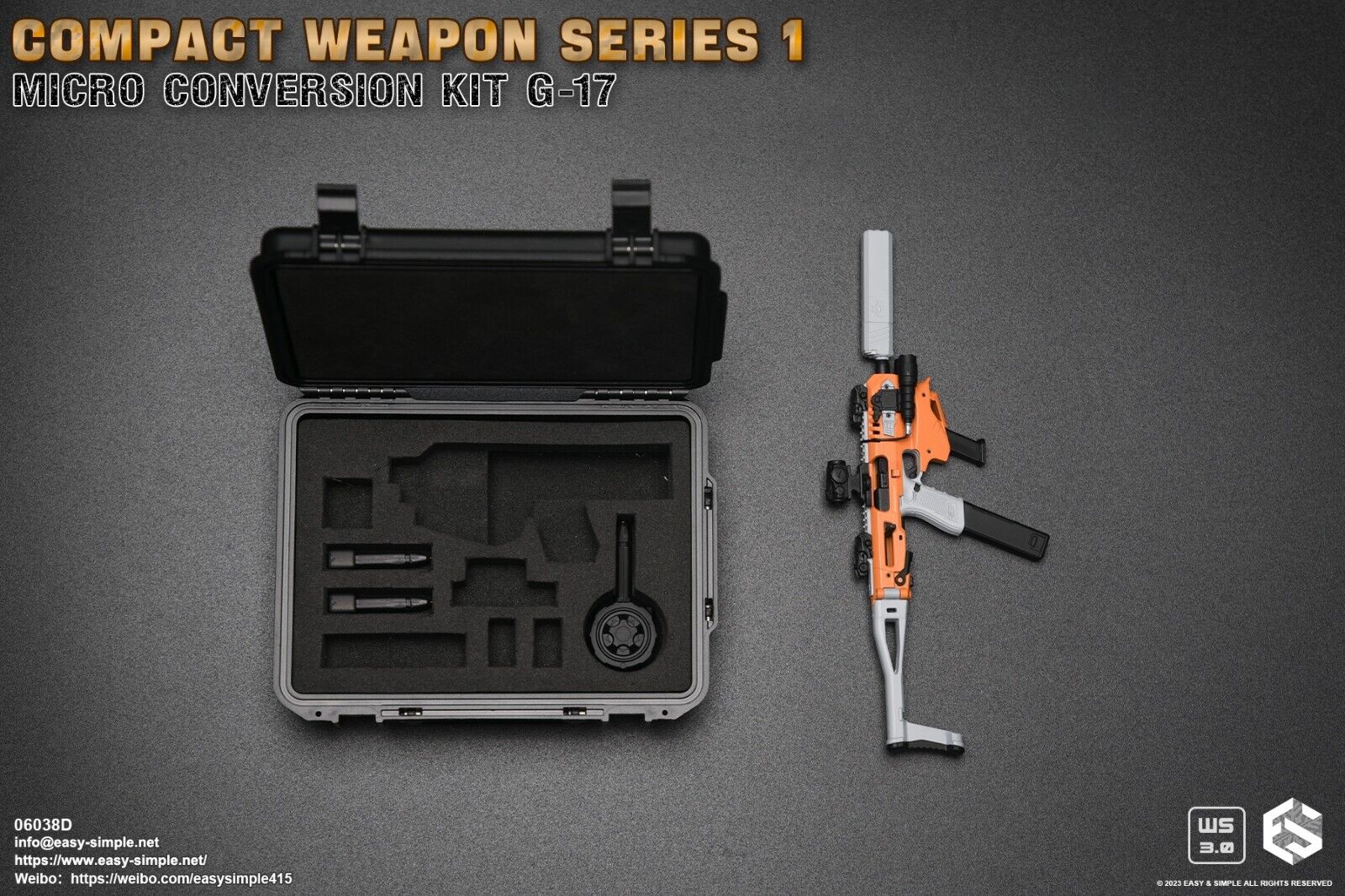 1:6 scale Easy & Simple Compact Weapons #1 - Micro Conversion Set D Orange PDW