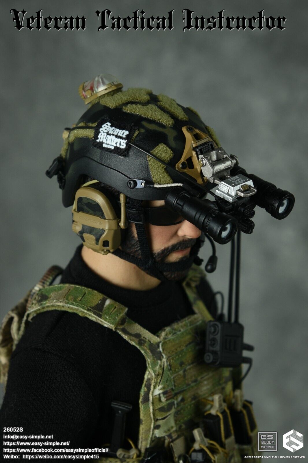 1:6 Easy & Simple Veteran Tactical Instructor Special Ver. MCB Helmet w/ NVG