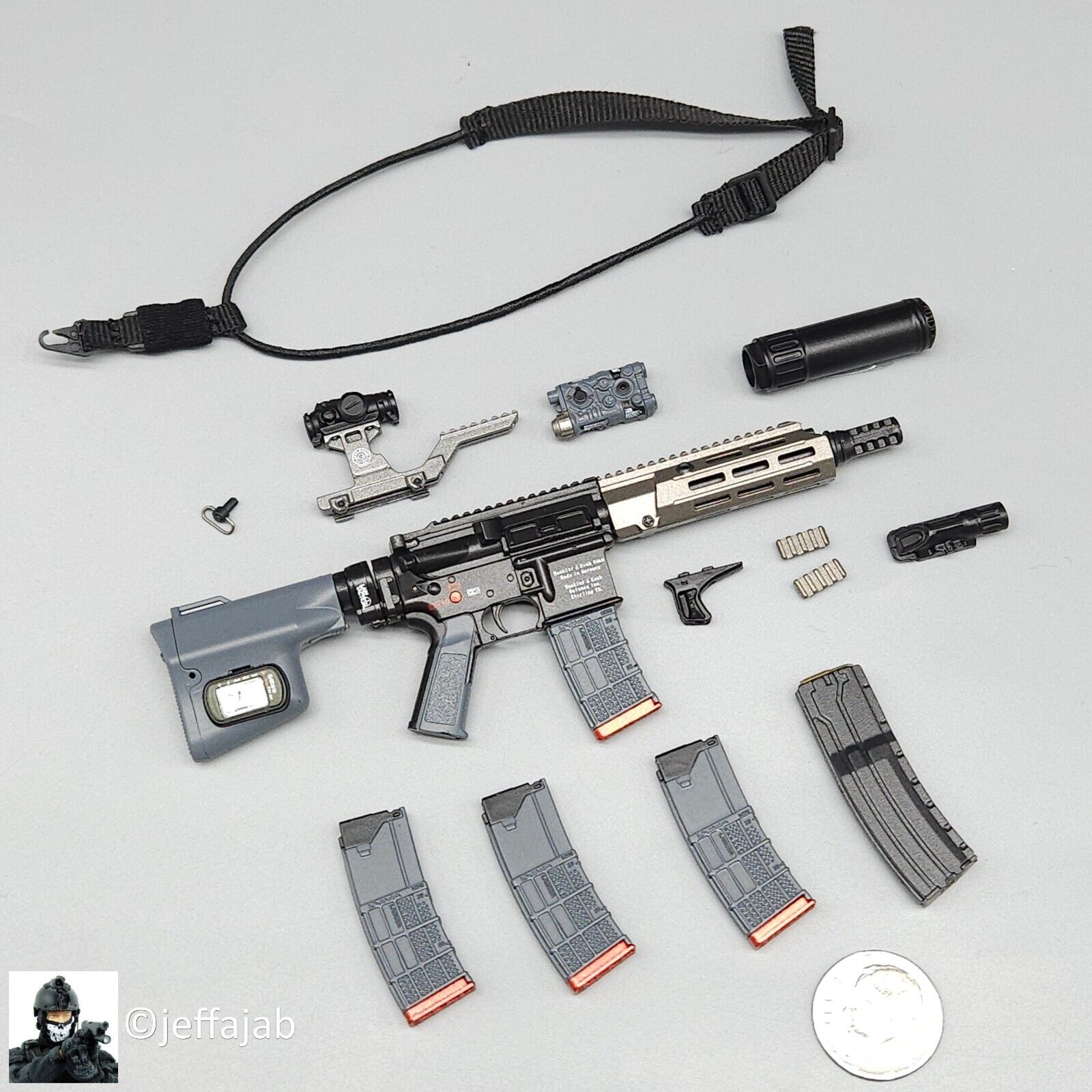 1:6 scale Easy & Simple ZERT Deathridge Remastered HK416 Rifle for 12" Figures