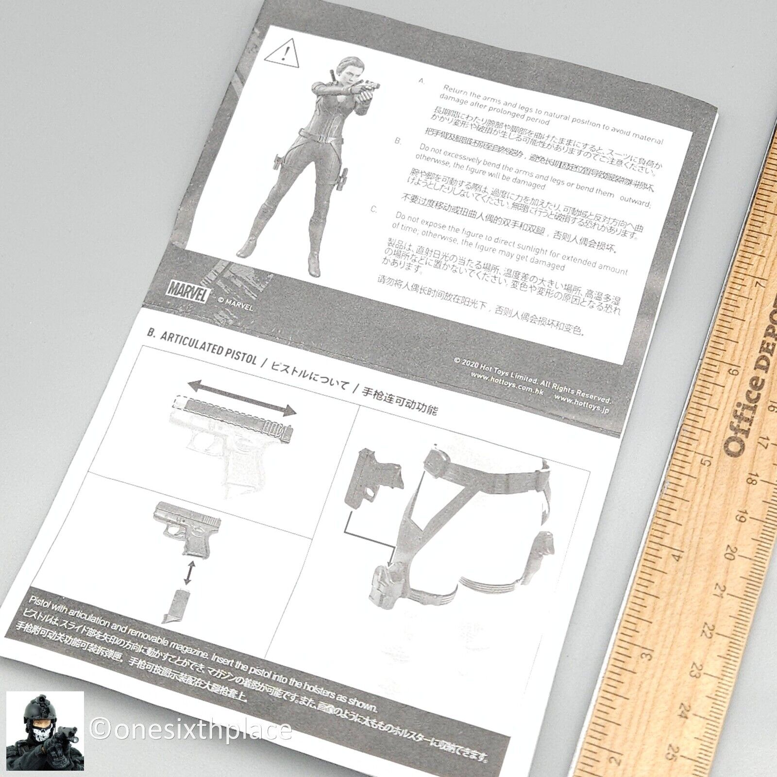 1:6 scale Hot Toys Avengers Endgame Black Widow Instruction Sheet for 12" Figure