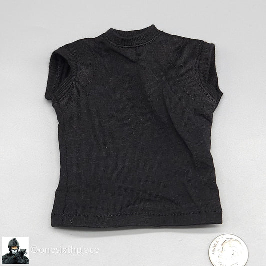 1:6 scale Mens Black Padded Sleeveless T-Shirt for 12" Figures