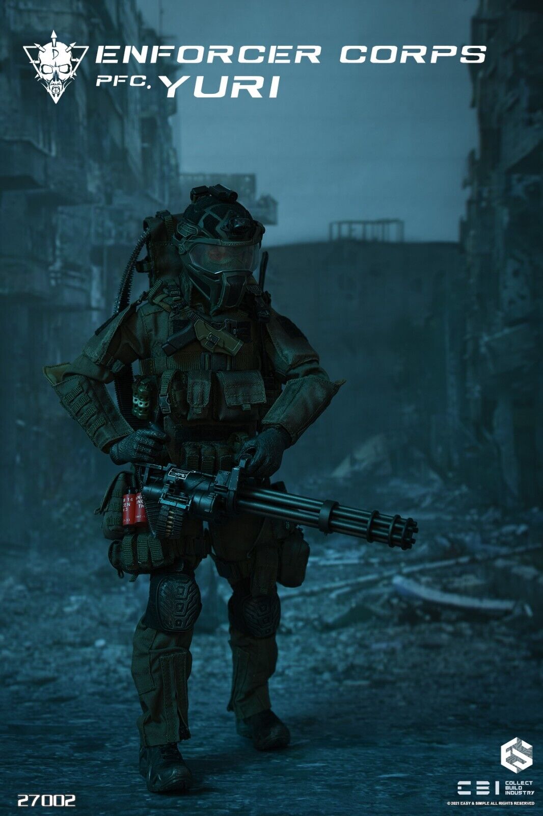 1:6 Easy & Simple CBI Enforcer Corps Yuri Helmet w/ Face Shield Set 12" GI Joe