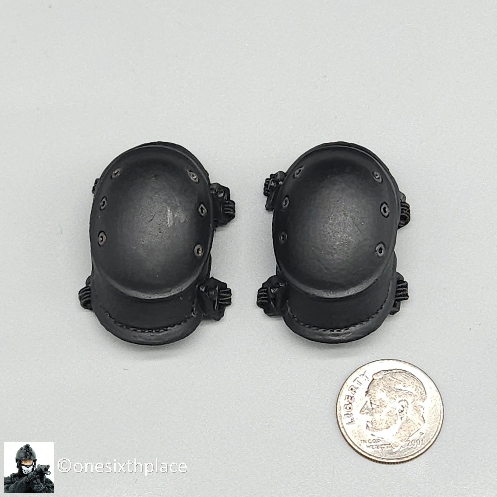 1:6 scale Dragon USMC Curtis Black Knee Pads for 12" Figures