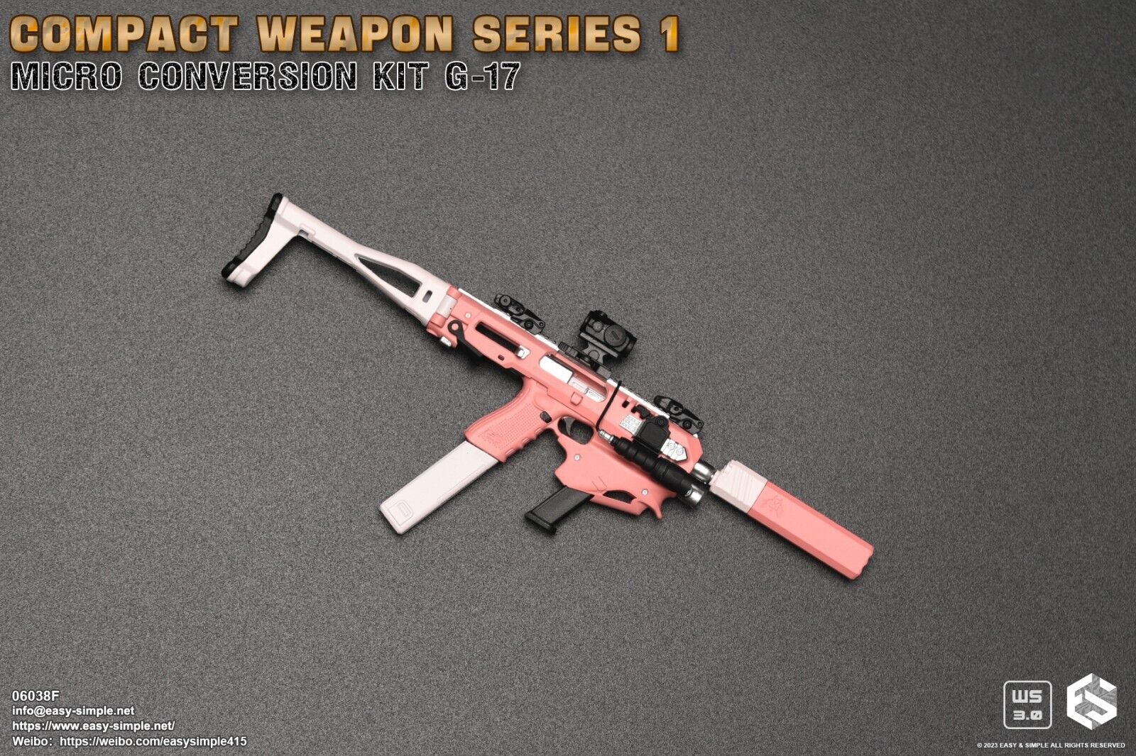 1:6 scale Easy & Simple Compact Weapons #1 - Micro Conversion Set F PInk PDW