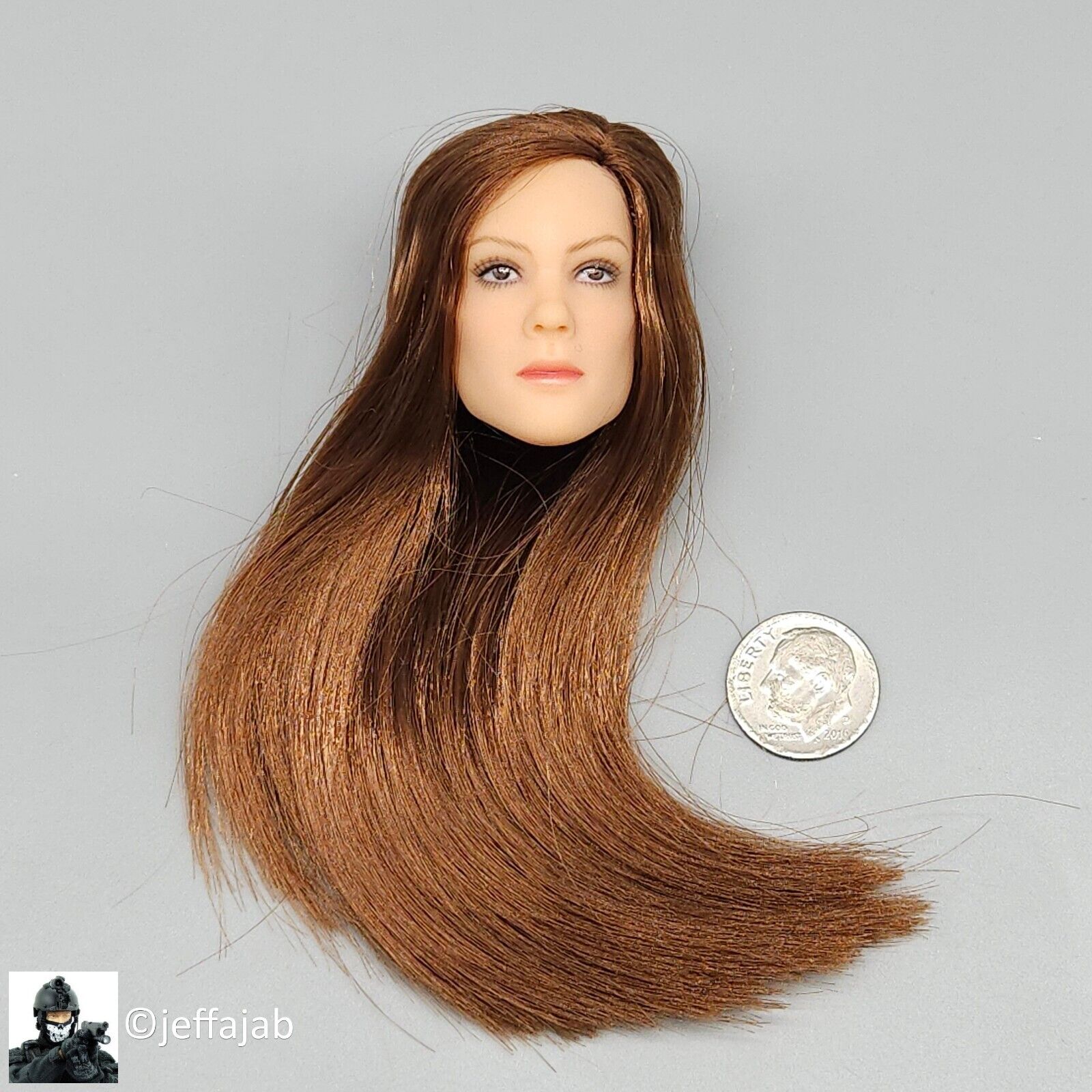 1:6 Triad Toys Female Head Sculpt Series 3 Sienna Brunette Hair for 12" Figure