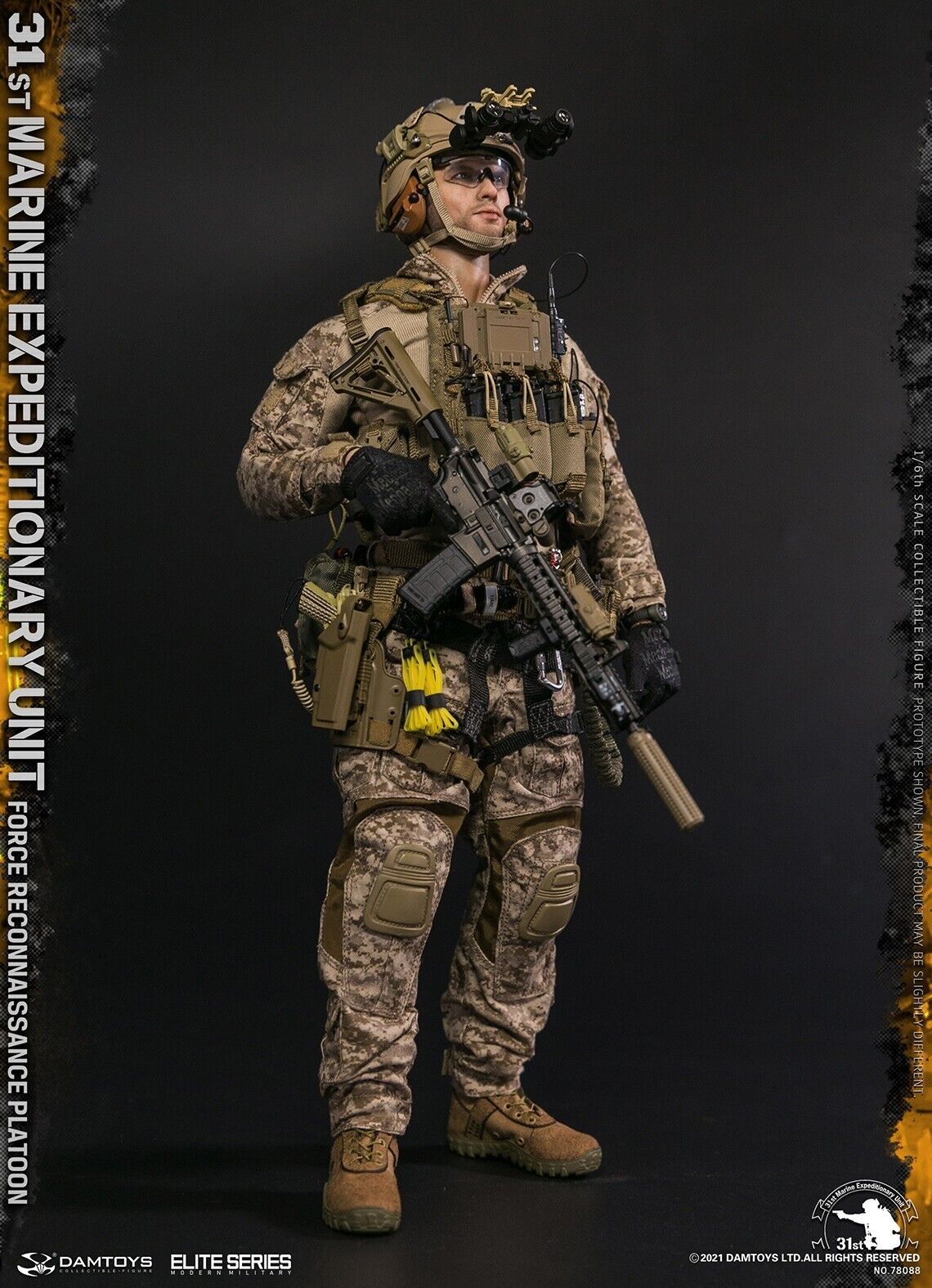 1:6 DamToys 31st MEU Force Reconnaissance Platoon Clear Glasses 12" Figures