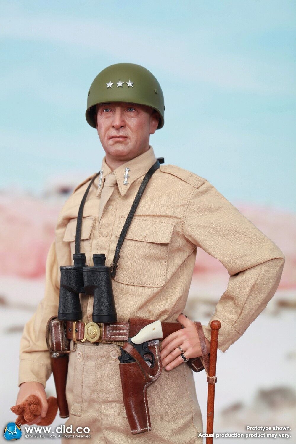 1:6 scale DiD WWII General George Patton Male Head Sculpt for 12" Figures