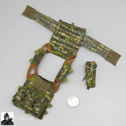 1:6 Flagset DEVGRU Jungle Dagger Multicam Tropic Camo Plate Carrier 12" Figures
