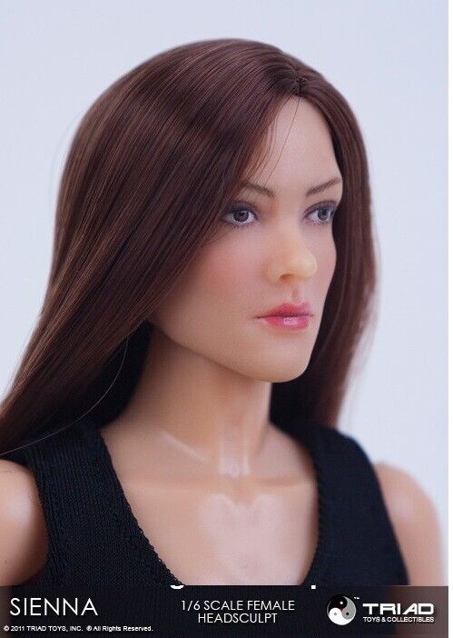 1:6 Triad Toys Female Head Sculpt Series 3 Sienna Brunette Hair for 12" Figure