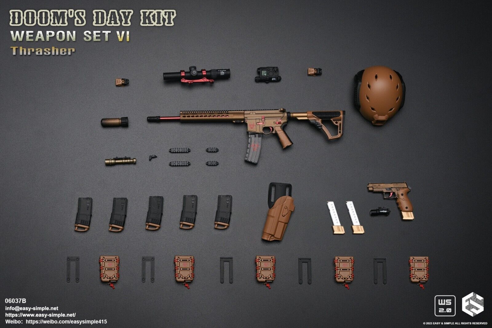1:6 scale Easy & Simple Doom's Day Set 20rd Rifle Ammo Mag (x1) for 12" Figures
