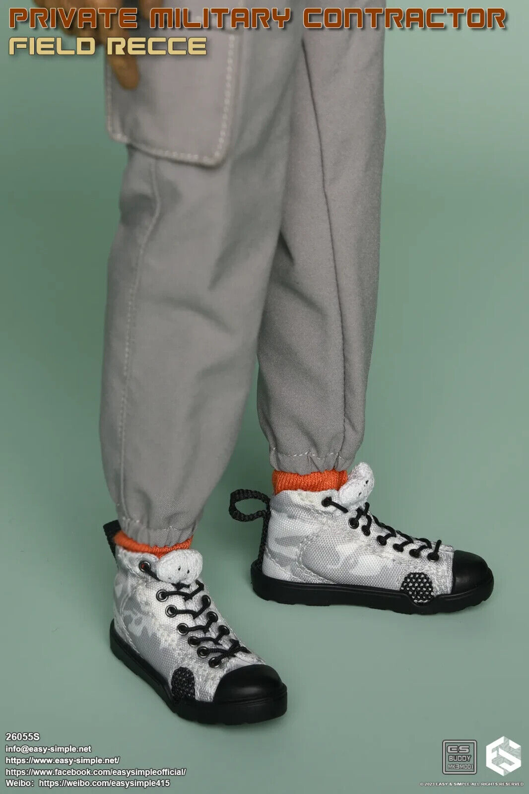 1:6 Easy & Simple PMC Field Recce Camo OTB Assault Boots for 12" Figures