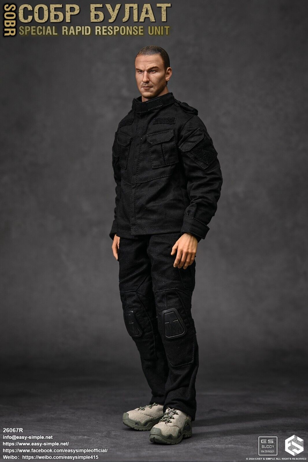 1:6 scale Easy & Simple Russian Rapid Response Unit SOBR Pistol w/ Holster