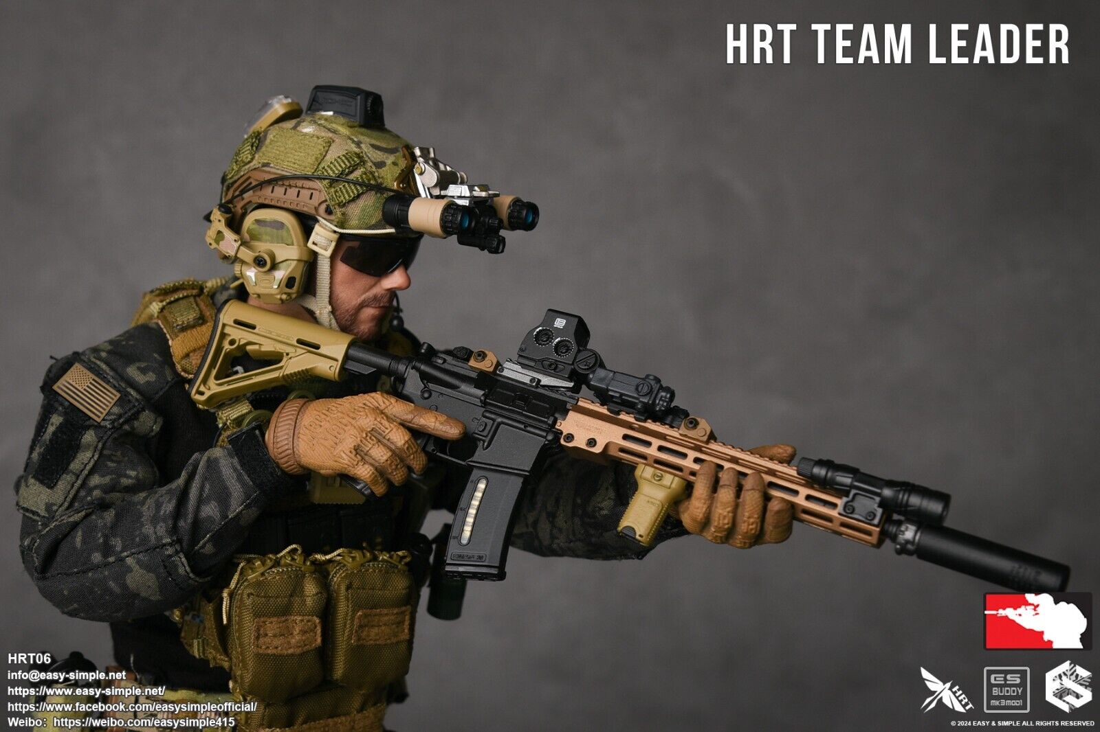 1:6 scale Easy & Simple HRT Team Leader Patches Set for 12" Figures