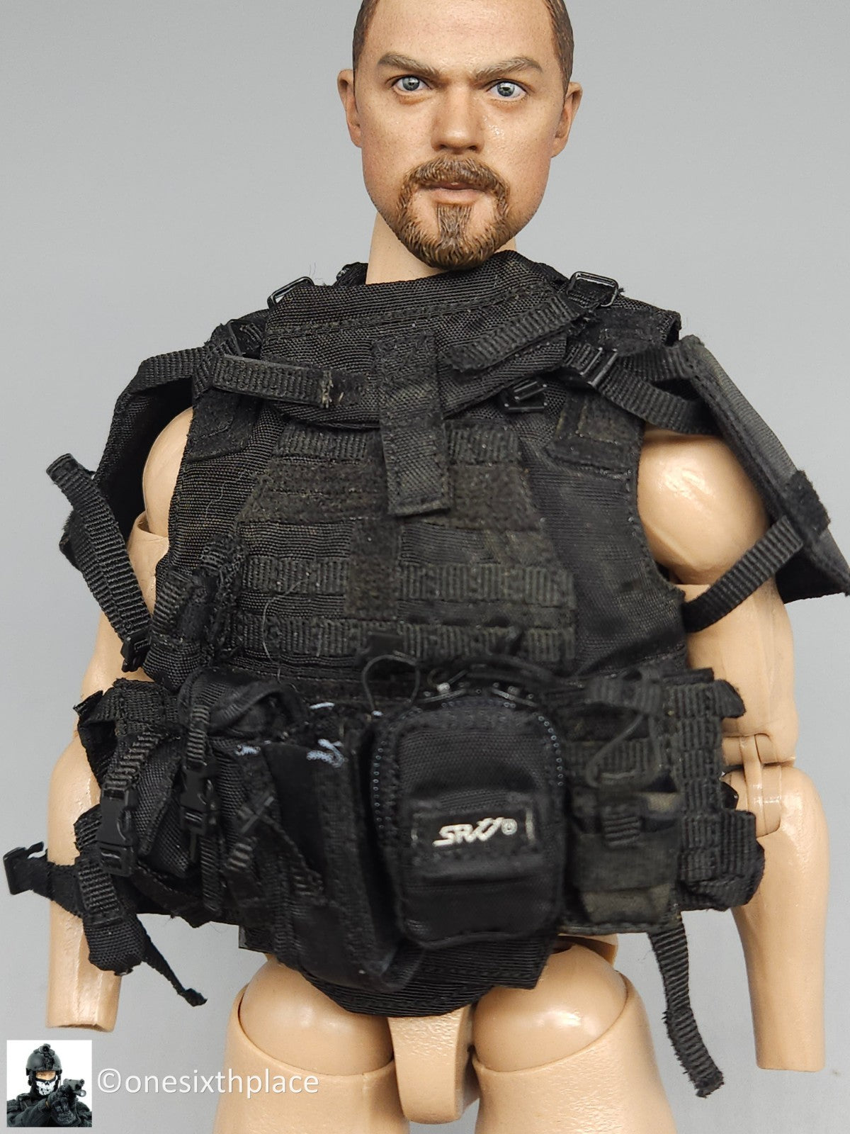 1:6 scale DamToys Russian Spetsnaz MVD SOBR Gunner Black Plate Carrier Vest