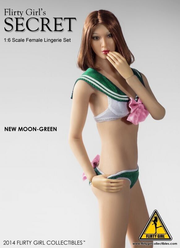 1:6 Flirty Girl New Moon Green Female Lingerie Set for 12" Figures